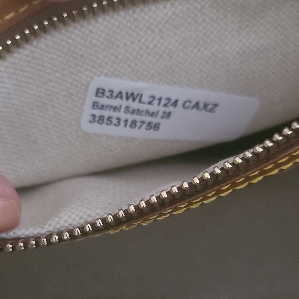 Dooney & Bourke Leather Barrel Satchel Handbag in Brown 10Wx7H With Dust Cover - Picture 5 of 9